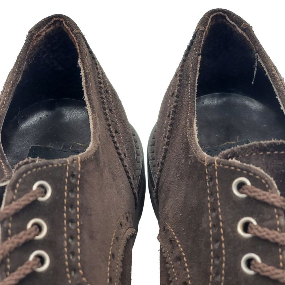 To Boot Adam Derrick Italy Men 11.5 Brown Suede Dress Shoes Wingtip Derby Oxford - Picture 9 of 10